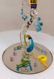 Climbing Gecko Figurine | Handcrafted Colorful Glass Lizard Art Decor