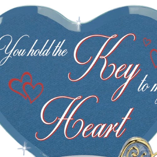 Glass Baron Key to My Heart Glass Collectible Figurine