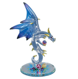 Jewel Keeper Dragon Figurine Handcrafted Glass Dragon with Gem and Crystals