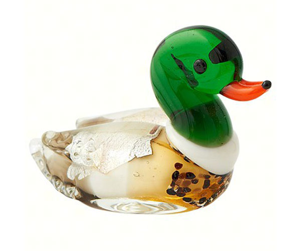 Milano Art Glass Animals-Duck Figurine