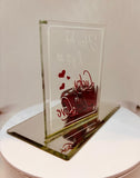 Lucky in Love Glass Dice Figurine Handcrafted Romantic Gift