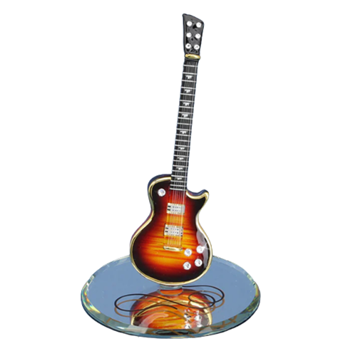 Classic Tobacco Burst Glass Guitar Handcrafted Figurine