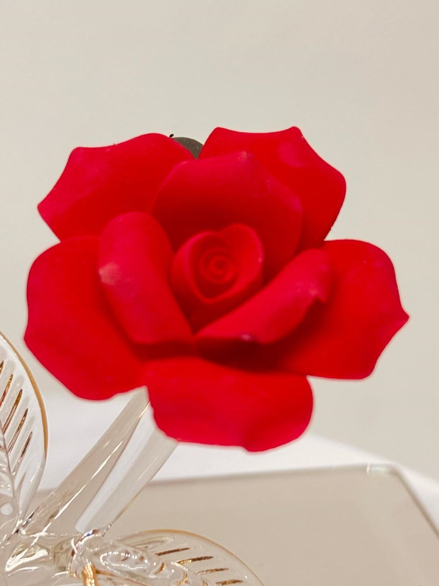 Glass Red Rose Gift – Handcrafted Rose, Anniversary Romantic Gift for Her