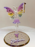 Fairy "Believe" Figurine | Handcrafted Glass Fairy with Crystals