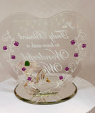 Pink Rose Truly Blessed Wife Figurine | Handcrafted Glass Gift for Wife or Anniversary