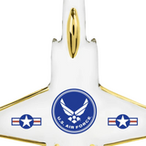 U.S. Air Force F-35 Jet Ornament Handcrafted Glass Military Keepsake