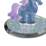 Baby Unicorn Handcrafted Glass Figurine with Crystals & Purple Mane