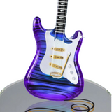 Vintage Purple Haze Glass Guitar Figurine Handcrafted Miniature Music Gift