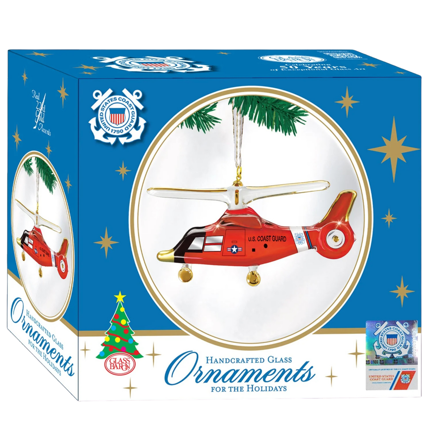 U.S. Coast Guard Dolphin Helicopter Ornament | Official Licensed Military Christmas Decor