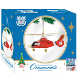 Dolphin Helicopter Ornament Coast Guard Glass Keepsake