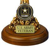 U.S. Army Veteran Eagle Figurine Handcrafted Military Gift with Crystals & 22kt Gold