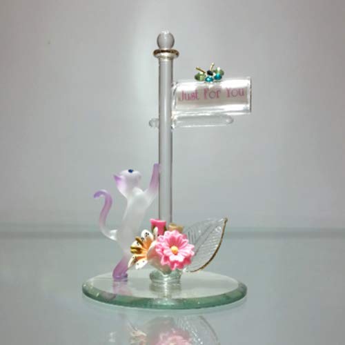 Glass Baron Cat and Mailbox 'Just for You' Figurine