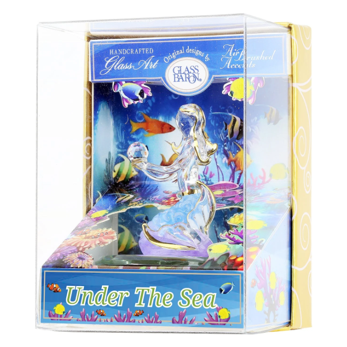 Glass Baron Keepsake Box Mermaid Under The Sea Handcrafted Figurine