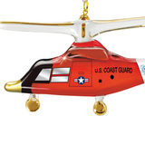 Dolphin Helicopter Ornament Coast Guard Glass Keepsake