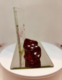 Lucky in Love Glass Dice Figurine Handcrafted Romantic Gift