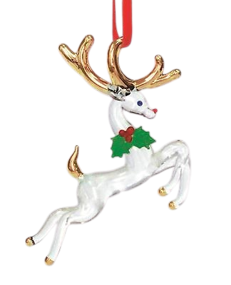 Glass Reindeer Ornament, Hanging Ornament, Handcrafted Christmas Gift, Family Home Decor