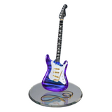 Vintage Purple Haze Glass Guitar Figurine Handcrafted Miniature Music Gift