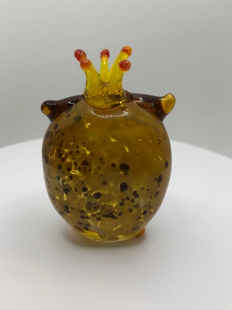 Milano Owl with Crown Art Glass Animals Handcrafted Figurine