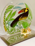 Toucan Glass Figurine | Handcrafted Bird Art with Crystals and Jungle Theme