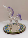 Unicorn Magical Garden Figurine | Handcrafted Glass Unicorn Decor