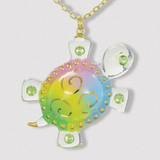 Happy Turtle Necklace Handcrafted Rainbow Pendant with Crystal Accents