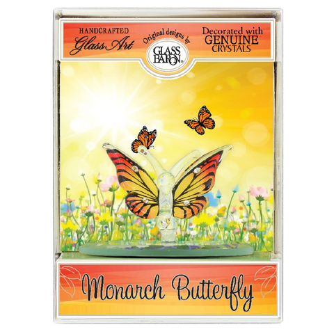 Monarch Butterfly Glass Figurine in Display Box Nature Gift for Her