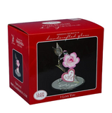 Forever & Always Hummingbird with Pink Rose Handcrafted Glass Figurine
