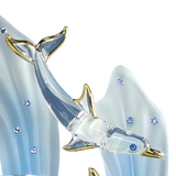 Double Dolphins Figurine Handcrafted Glass Ocean Decor