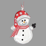 Handmade Holiday Ornament Snowman Buttons Collectible Ornament Holiday Decor