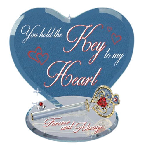 Glass Baron Key to My Heart Glass Collectible Figurine