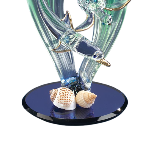 Dolphin & Turtle Glass Collectible Handcrafted Figurine