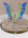 Blue Breeze Butterfly Figurine | Handcrafted Glass Butterfly Decor