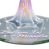 Glass Angel Figurine Believe In Miracles Crystal Heart Gift Decor