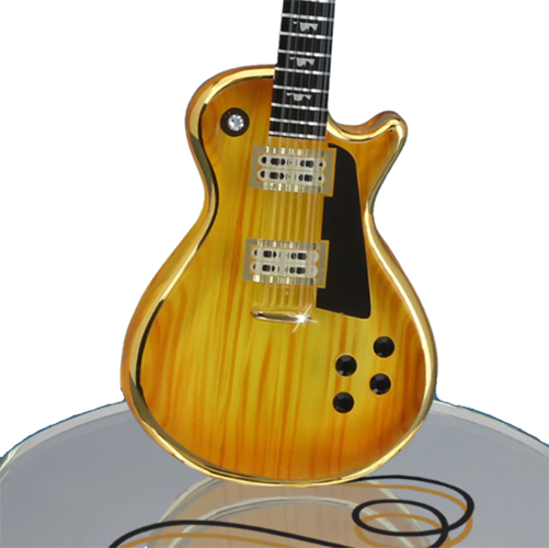 Classic Guitar, Classic Woodgrain Guitar, Music Lover Gift, Handcrafted Guitar Figurine, Christmas Gift