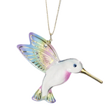 Hummingbird Ornament Handcrafted Glass Bird Decoration with Crystals & Gold