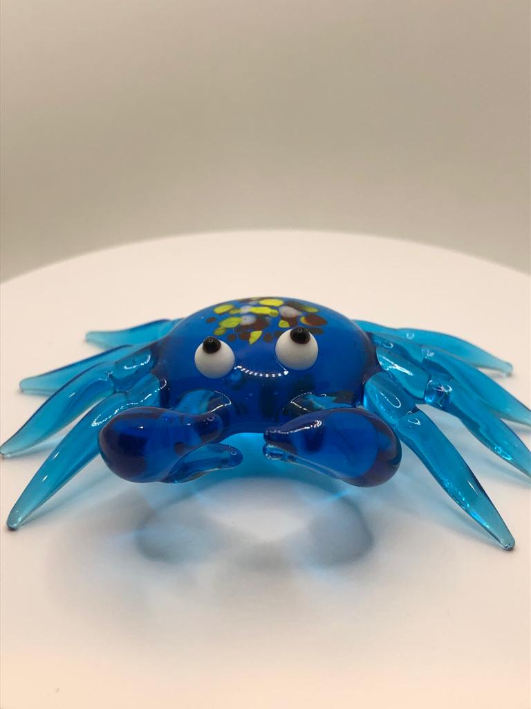 Milano Blue Crab Art Glass Animals Handcrafted Figurine