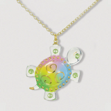 Happy Turtle Necklace Handcrafted Rainbow Pendant with Crystal Accents