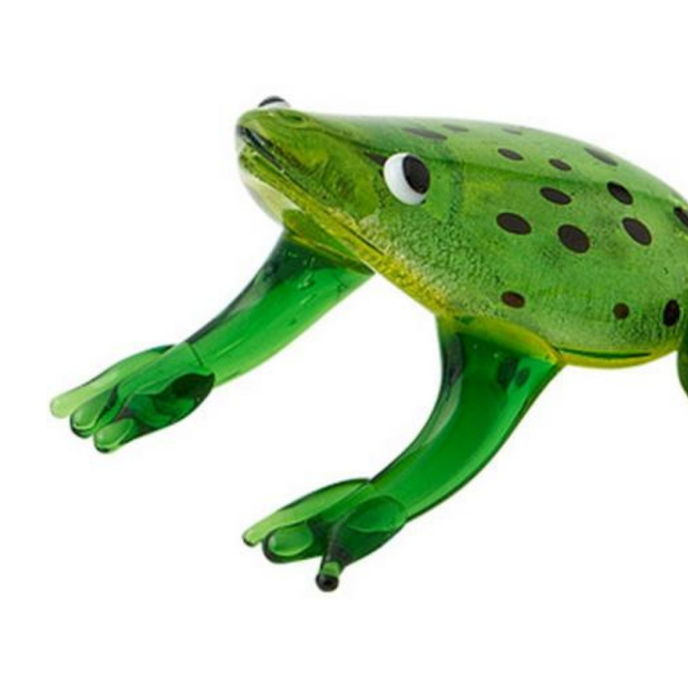 Milano Art Glass Frog Figurine Handblown Glass Animal Decor