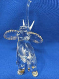 Glass Elephant Figurine with Crystals & 22Kt Gold Symbol of Strength