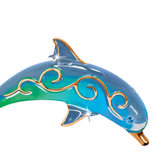Paradise Dolphin Glass Figurine Handcrafted Ocean Theme Decor