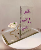Mom You Are the Heart of Our Family Figurine, Handcrafted Glass Rose Gift for Mom