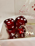 Lucky in Love Glass Dice Figurine Handcrafted Romantic Gift