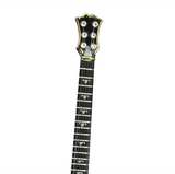 Classic Black Guitar Figurine Handcrafted Glass with Crystals & 22Kt Gold