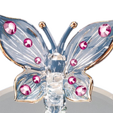 Butterfly with Pink Crystals Handcrafted Glass Figurine Gift