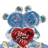 You and Me Bear Pair Handcrafted Glass Love Figurine