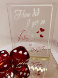 Lucky in Love Glass Dice Figurine Handcrafted Romantic Gift