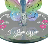 Rainbow Butterfly Glass Figurine | I Love You Gift with Crystals