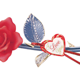 Long Stem Red Rose Glass Figurine with “I Love You” Message Handcrafted Gift