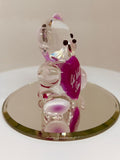 Get Well Soon Bear Figurine | Handcrafted Glass Bear with Pink Heart