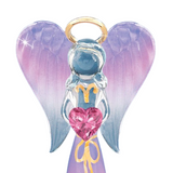 Glass Angel Figurine Believe In Miracles Crystal Heart Gift Decor